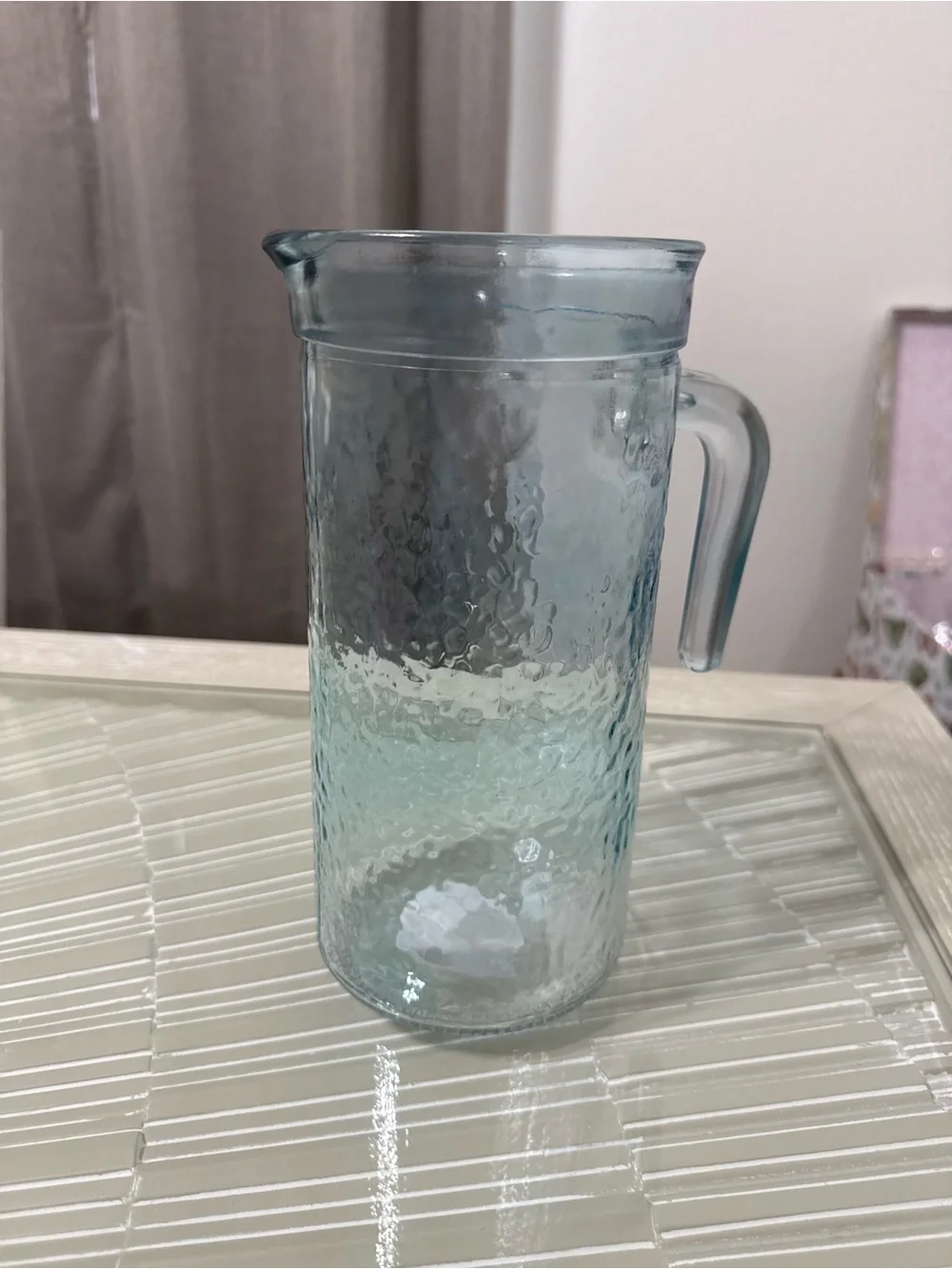 Glass Textured Blue Pitcher - 60 fluid oz